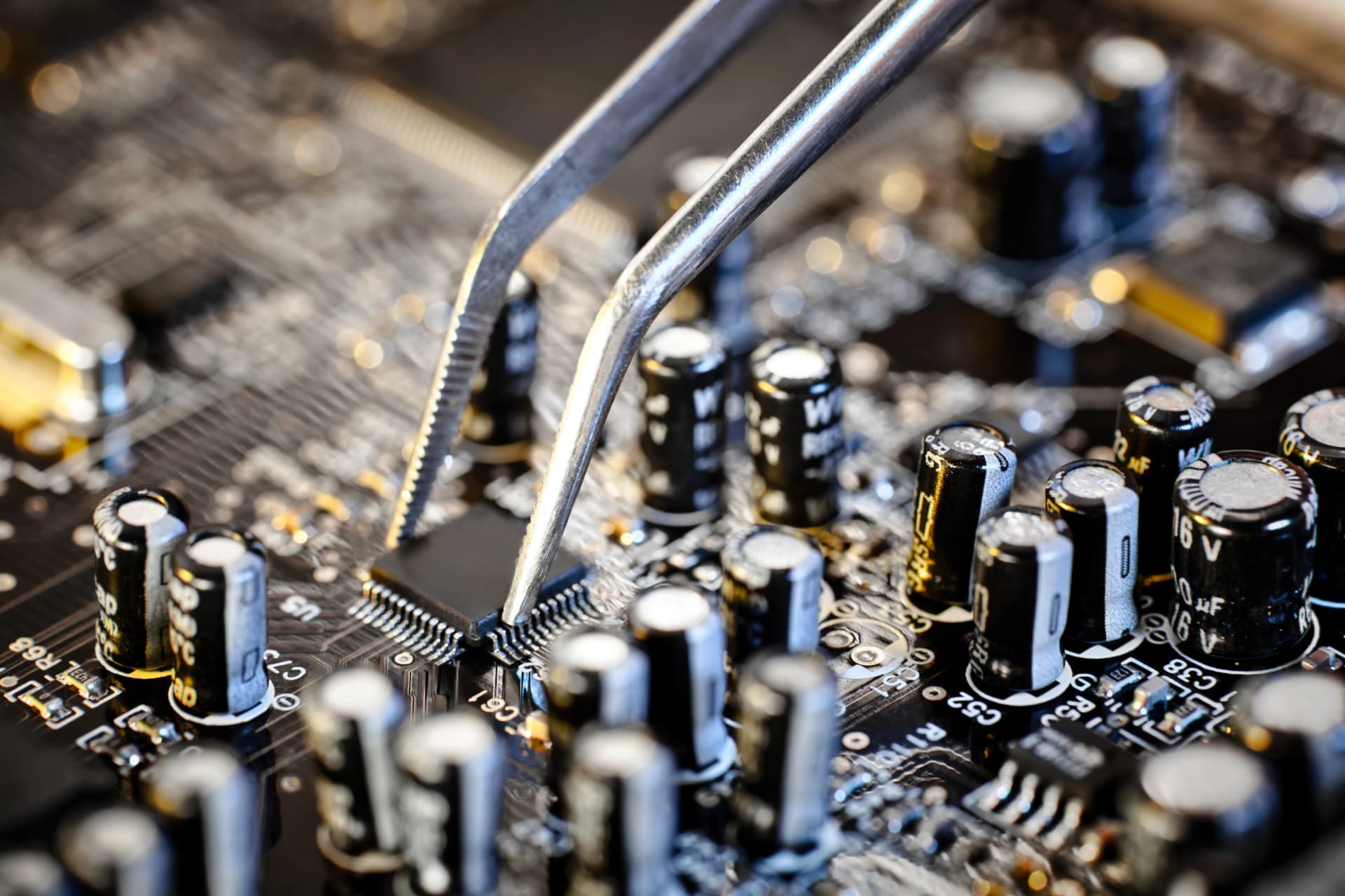 Macro of a motherboard